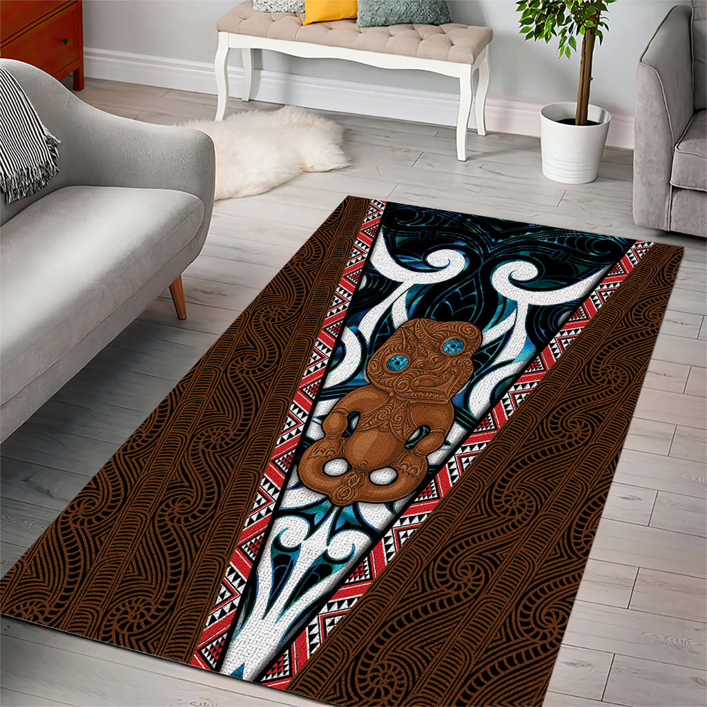 New Zealand Whakairo Area Rug Tiki Maori Carving Taniko Motifs LT14 - Polynesian Pride