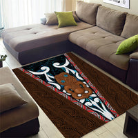 New Zealand Whakairo Area Rug Tiki Maori Carving Taniko Motifs LT14 - Polynesian Pride