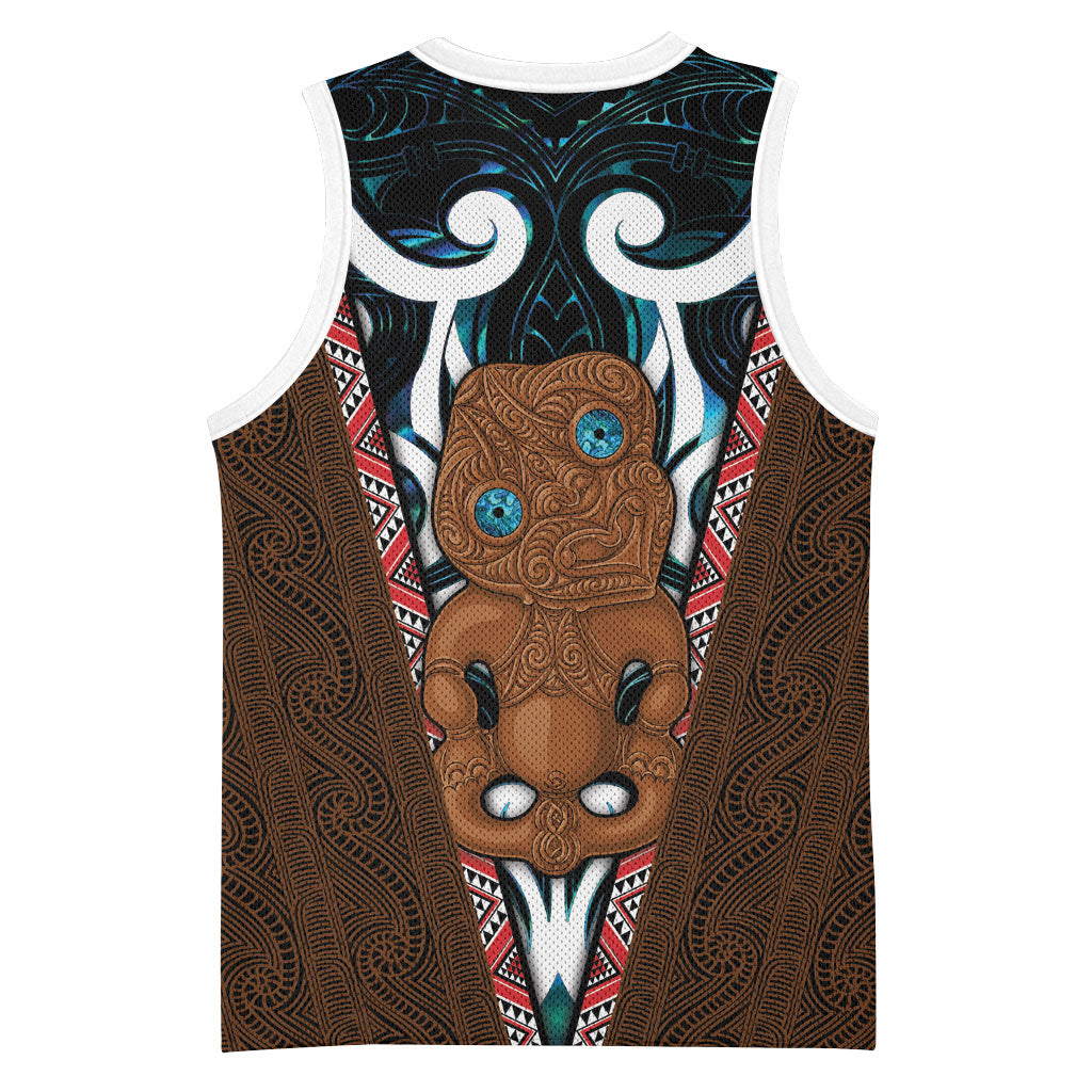 New Zealand Whakairo Basketball Jersey Tiki Maori Carving Taniko Motifs LT14 - Polynesian Pride