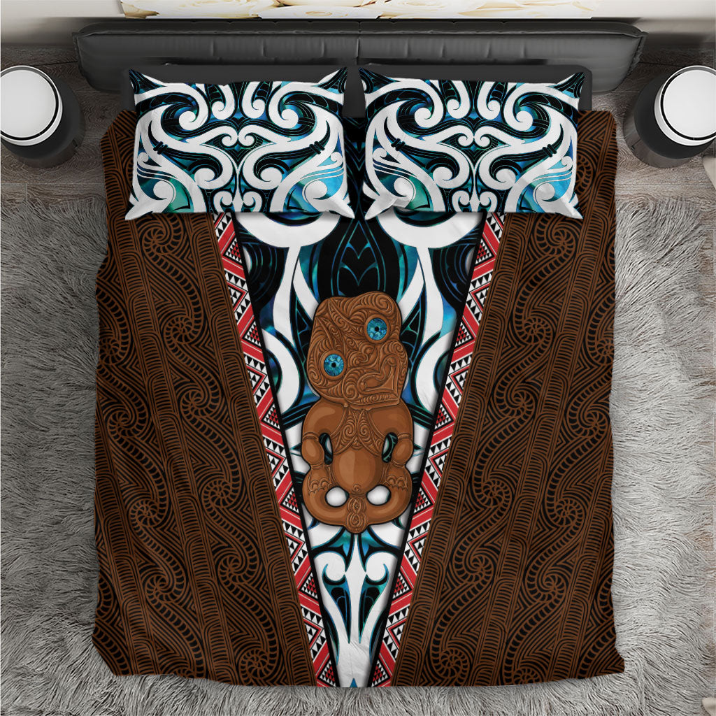 New Zealand Whakairo Bedding Set Tiki Maori Carving Taniko Motifs LT14 Multicolor - Polynesian Pride