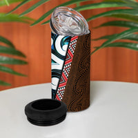 New Zealand Whakairo 4 in 1 Can Cooler Tumbler Tiki Maori Carving Taniko Motifs LT14 - Polynesian Pride