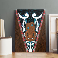 New Zealand Whakairo Canvas Wall Art Tiki Maori Carving Taniko Motifs LT14 - Polynesian Pride