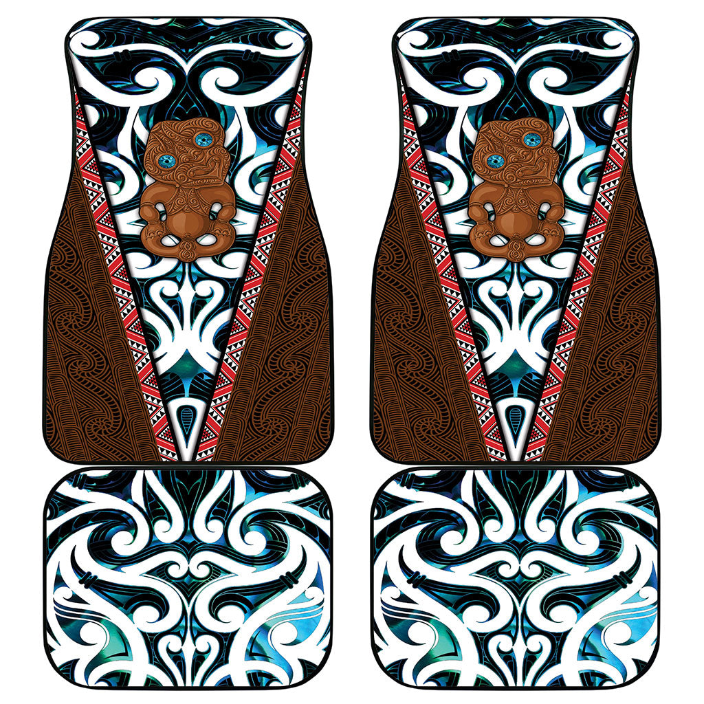 New Zealand Whakairo Car Mats Tiki Maori Carving Taniko Motifs LT14 - Polynesian Pride