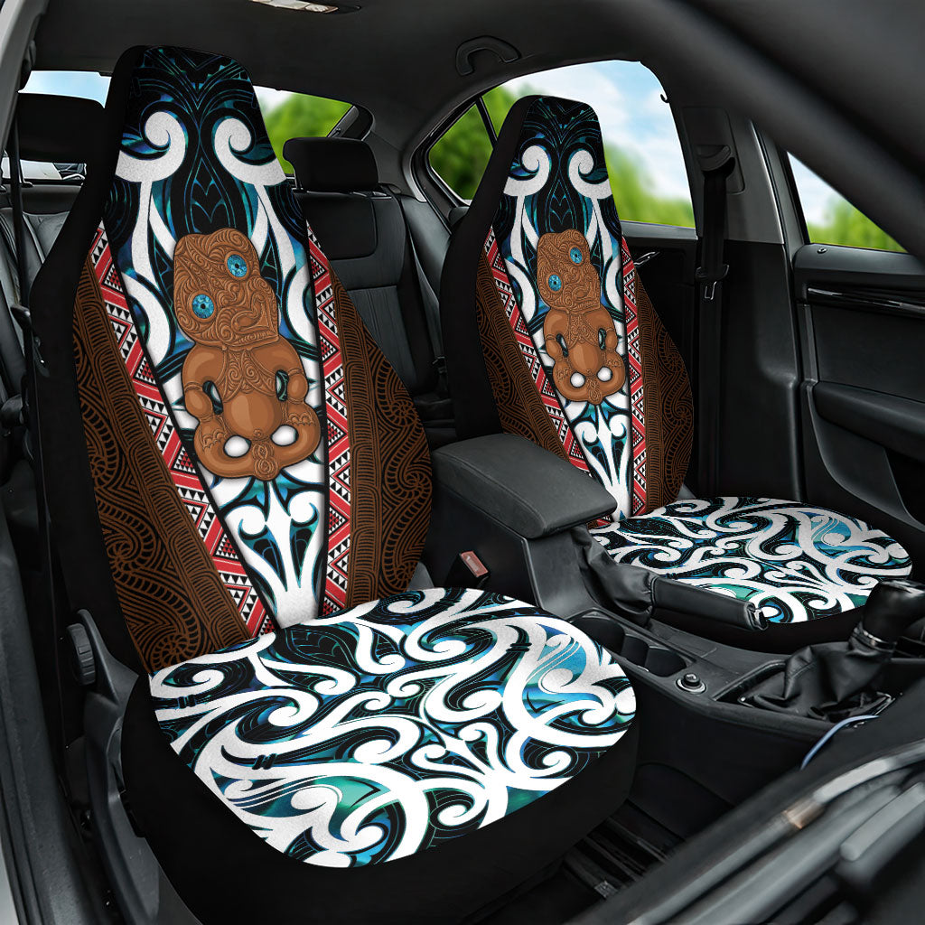 New Zealand Whakairo Car Seat Cover Tiki Maori Carving Taniko Motifs LT14 One Size Multicolor - Polynesian Pride