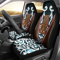 New Zealand Whakairo Car Seat Cover Tiki Maori Carving Taniko Motifs LT14 - Polynesian Pride