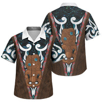 New Zealand Whakairo Family Matching Summer Maxi Dress and Hawaiian Shirt Tiki Maori Carving Taniko Motifs LT14 Son's Shirt Multicolor - Polynesian Pride