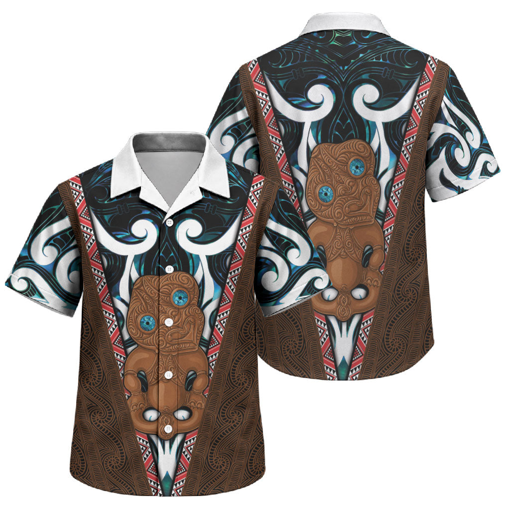 New Zealand Whakairo Family Matching Tank Maxi Dress and Hawaiian Shirt Tiki Maori Carving Taniko Motifs LT14 Son's Shirt Multicolor - Polynesian Pride