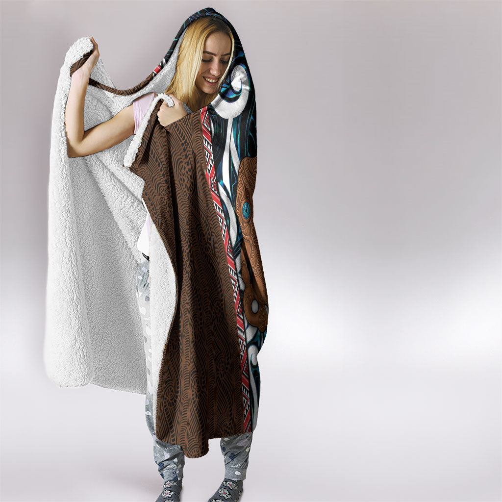 New Zealand Whakairo Hooded Blanket Tiki Maori Carving Taniko Motifs LT14 - Polynesian Pride
