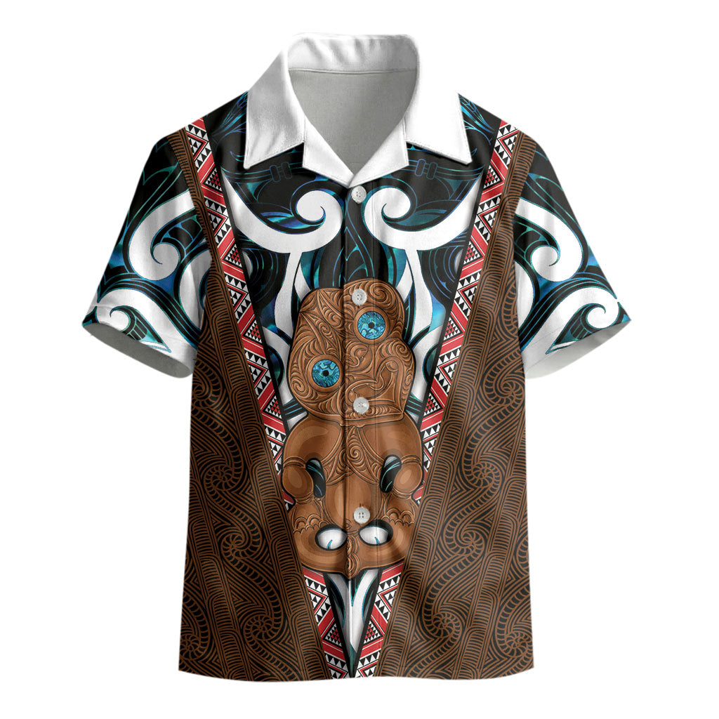 New Zealand Whakairo Kid Hawaiian Shirt Tiki Maori Carving Taniko Motifs LT14 - Polynesian Pride