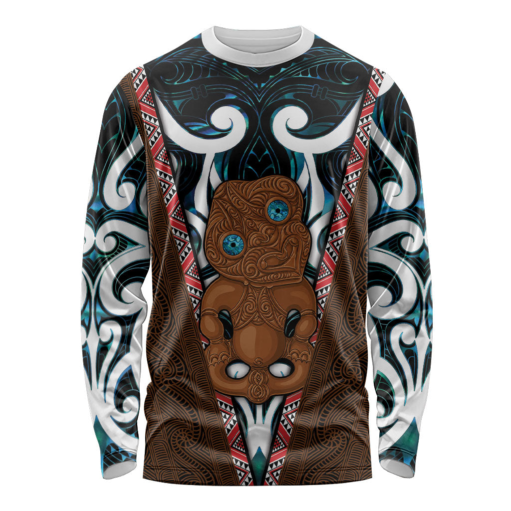 New Zealand Whakairo Long Sleeve Shirt Tiki Maori Carving Taniko Motifs LT14 Unisex Multicolor - Polynesian Pride