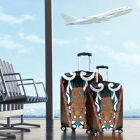 New Zealand Whakairo Luggage Cover Tiki Maori Carving Taniko Motifs LT14 - Polynesian Pride