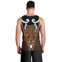 New Zealand Whakairo Men Tank Top Tiki Maori Carving Taniko Motifs LT14 - Polynesian Pride