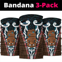 New Zealand Whakairo Neck Gaiter Tiki Maori Carving Taniko Motifs LT14 package One Size: 25*50cm Multicolor - Polynesian Pride