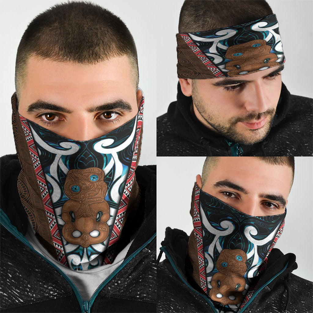 New Zealand Whakairo Neck Gaiter Tiki Maori Carving Taniko Motifs LT14 - Polynesian Pride
