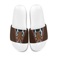 New Zealand Whakairo Slide Sandals Tiki Maori Carving Taniko Motifs LT14 Multicolor - Polynesian Pride
