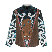 New Zealand Whakairo Women Casual Shirt Tiki Maori Carving Taniko Motifs LT14 - Polynesian Pride