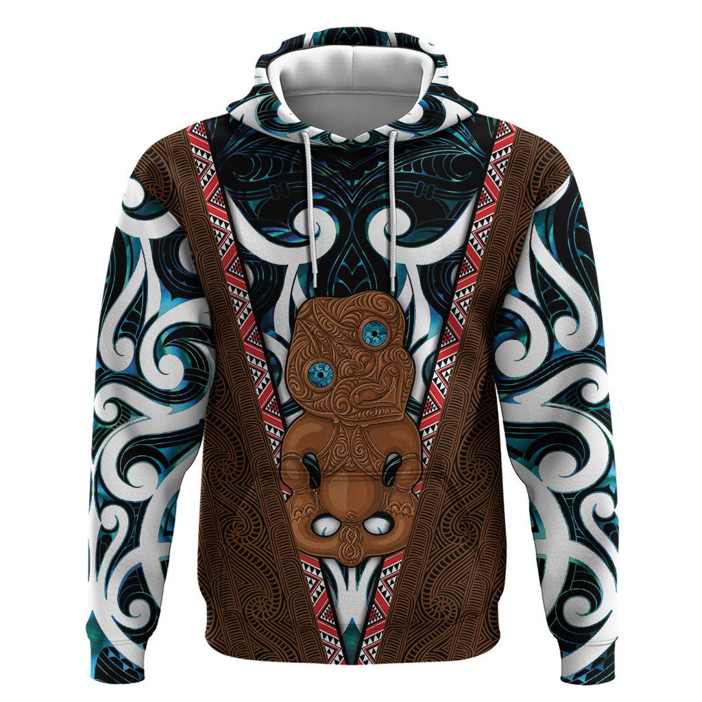 New Zealand Whakairo Zip Hoodie Tiki Maori Carving Taniko Motifs LT14 Pullover Hoodie Multicolor - Polynesian Pride