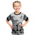 Fiji Tapa Rugby Kid T Shirt Flying Fijian 2023 World Cup With Dabbing Ball LT14 White - Polynesian Pride