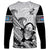 Custom Fiji Tapa Rugby Long Sleeve Shirt Flying Fijian 2023 World Cup With Dabbing Ball LT14 Unisex White - Polynesian Pride