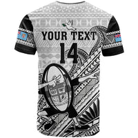 Custom Fiji Tapa Rugby T Shirt Flying Fijian 2023 World Cup With Dabbing Ball LT14 - Polynesian Pride