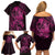 Polynesia Breast Cancer Awareness Family Matching Off Shoulder Short Dress and Hawaiian Shirt No One Fights Alone Pink Ribbon With Butterfly LT14 - Polynesian Pride