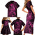 Polynesia Breast Cancer Awareness Family Matching Short Sleeve Bodycon Dress and Hawaiian Shirt No One Fights Alone Pink Ribbon With Butterfly LT14 - Polynesian Pride