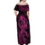 Polynesia Breast Cancer Awareness Off Shoulder Maxi Dress No One Fights Alone Pink Ribbon With Butterfly LT14 - Polynesian Pride