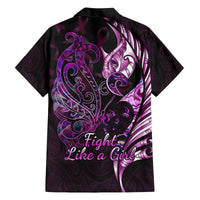 Personalised New Zealand Breast Cancer Family Matching Mermaid Dress and Hawaiian Shirt Fight Like A Girl Pink Manaia Fern With Paua Shell LT14 - Polynesian Pride