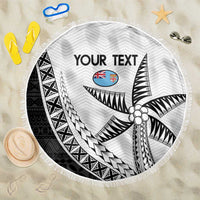 Custom Fiji Rugby Beach Blanket Go Champions Fijian Tapa Cloth LT14 One Size 150cm White - Polynesian Pride