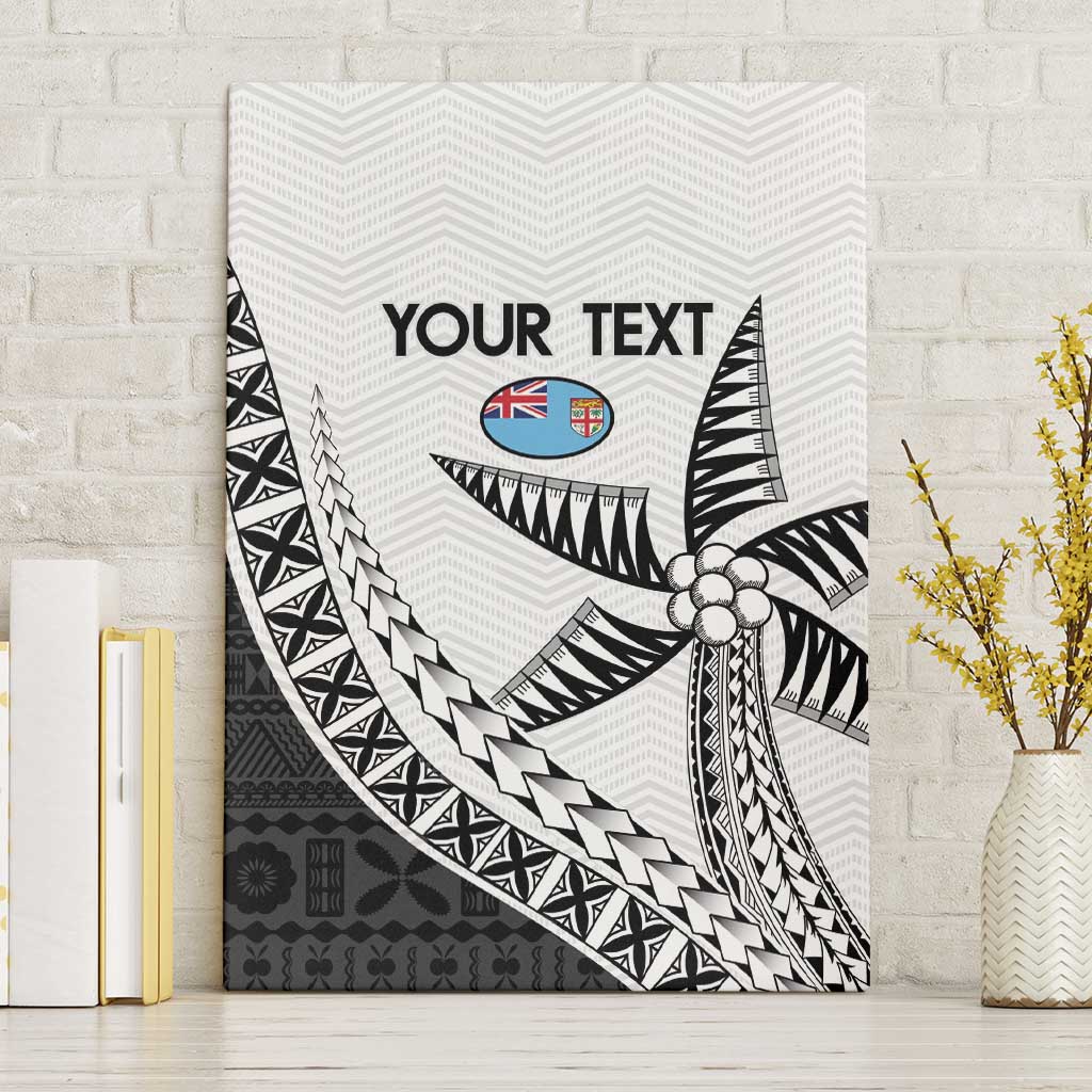 Custom Fiji Rugby Canvas Wall Art Go Champions Fijian Tapa Cloth LT14 Without Frame White - Polynesian Pride
