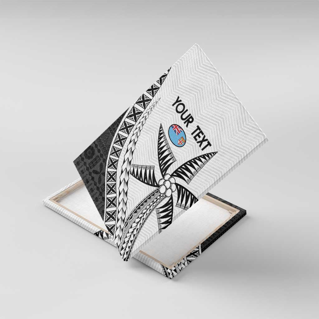 Custom Fiji Rugby Canvas Wall Art Go Champions Fijian Tapa Cloth LT14 With Frame White - Polynesian Pride