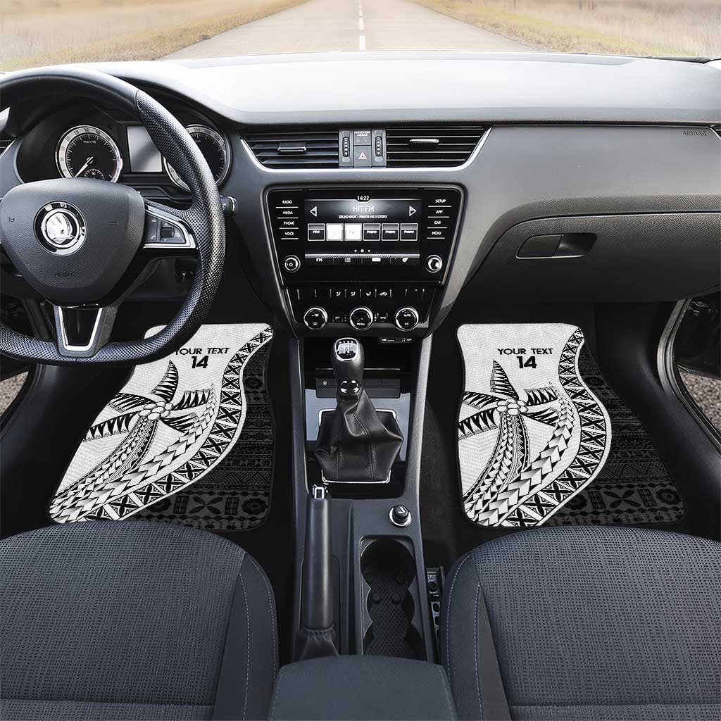 Custom Fiji Rugby Car Mats Go Champions Fijian Tapa Cloth LT14 Set 2pcs - Front White - Polynesian Pride