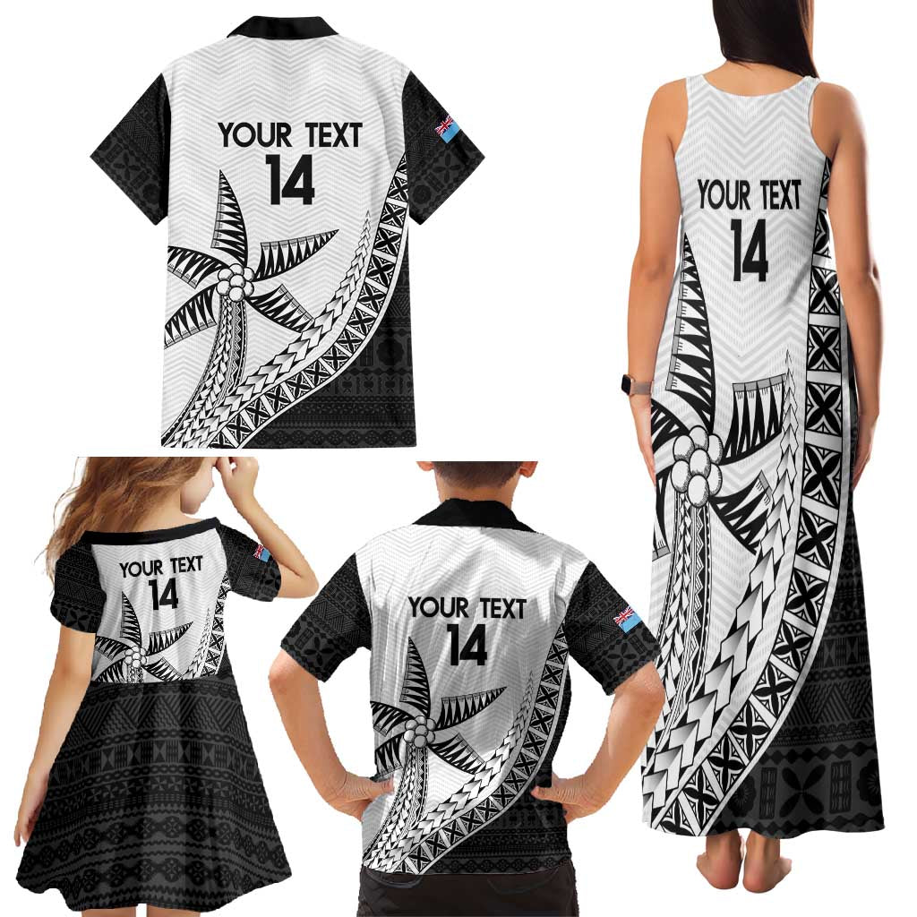 Custom Fiji Rugby Family Matching Tank Maxi Dress and Hawaiian Shirt Go Champions Fijian Tapa Cloth