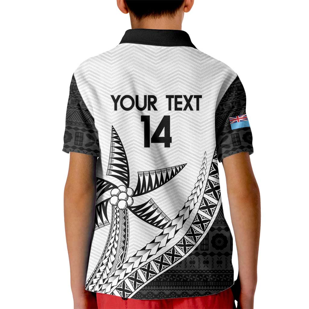 Custom Fiji Rugby Kid Polo Shirt Go Champions Fijian Tapa Cloth