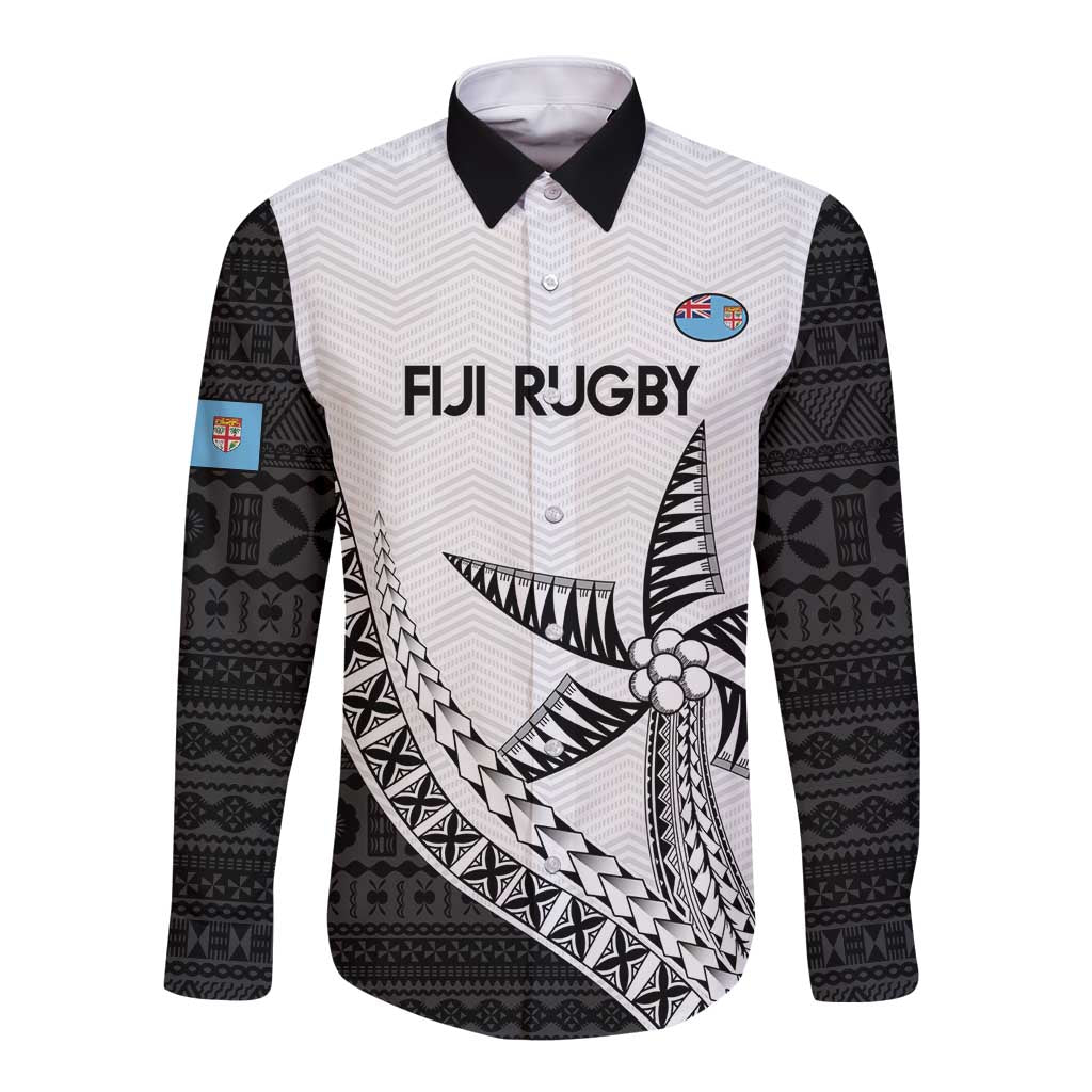 Custom Fiji Rugby Long Sleeve Button Shirt Go Champions Fijian Tapa Cloth