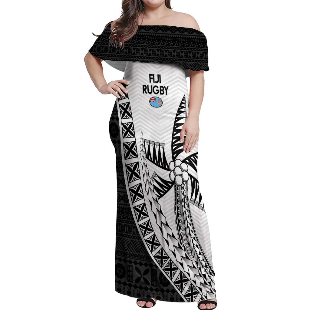 Custom Fiji Rugby Off Shoulder Maxi Dress Go Champions Fijian Tapa Cloth