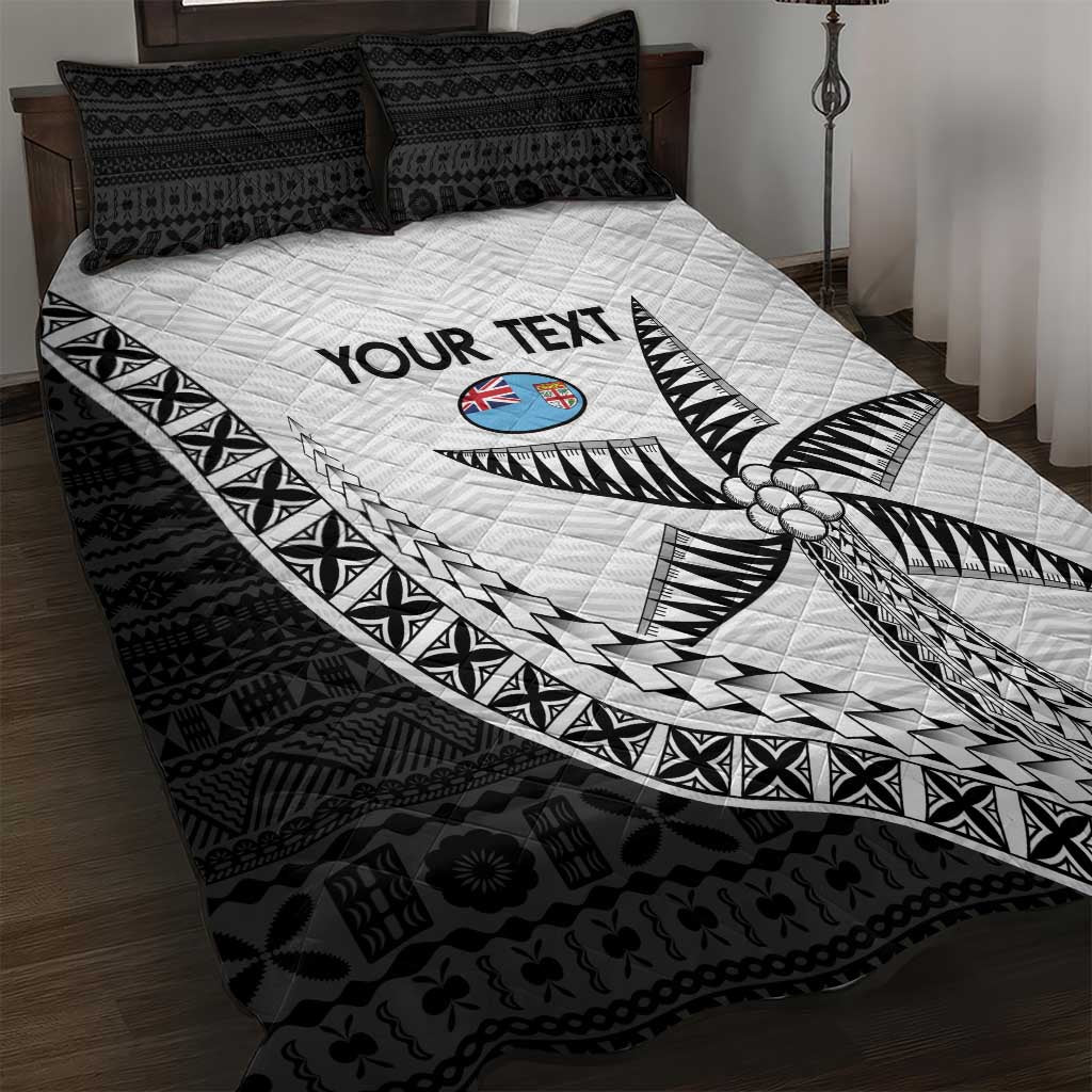 Custom Fiji Rugby Quilt Bed Set Go Champions Fijian Tapa Cloth LT14 White - Polynesian Pride