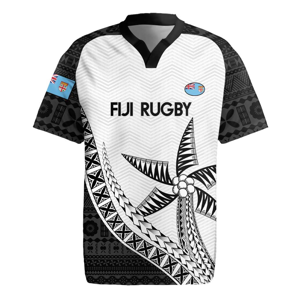 Custom Fiji Rugby Rugby Jersey Go Champions Fijian Tapa Cloth LT14 White - Polynesian Pride