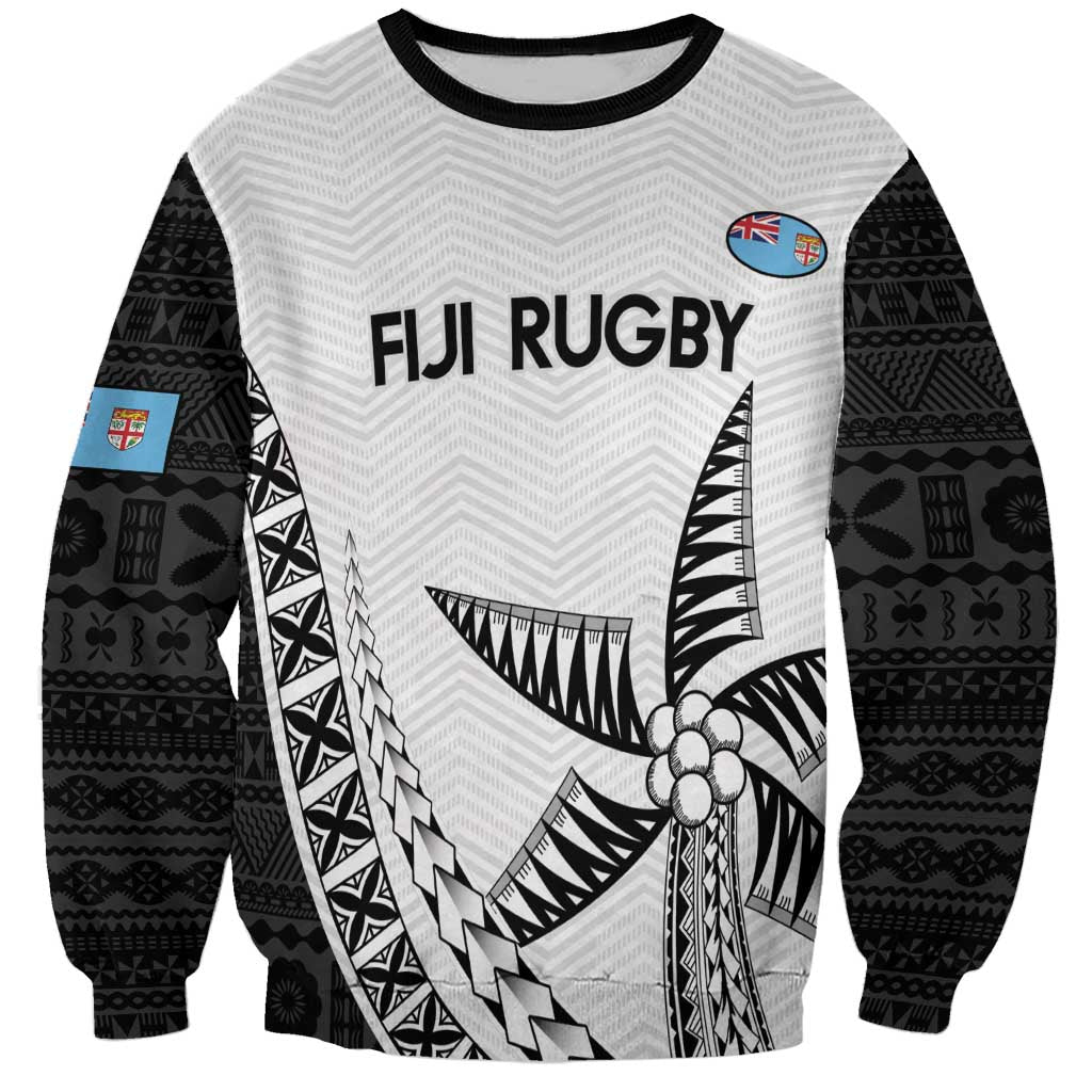 Custom Fiji Rugby Sweatshirt Go Champions Fijian Tapa Cloth LT14 Unisex White - Polynesian Pride