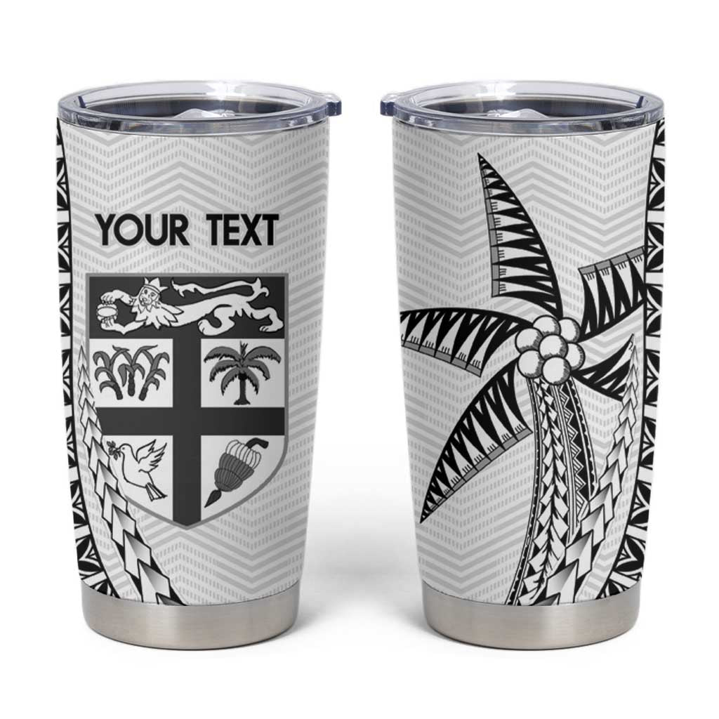 Custom Fiji Rugby Tumbler Cup Go Champions Fijian Tapa Cloth LT14 White - Polynesian Pride