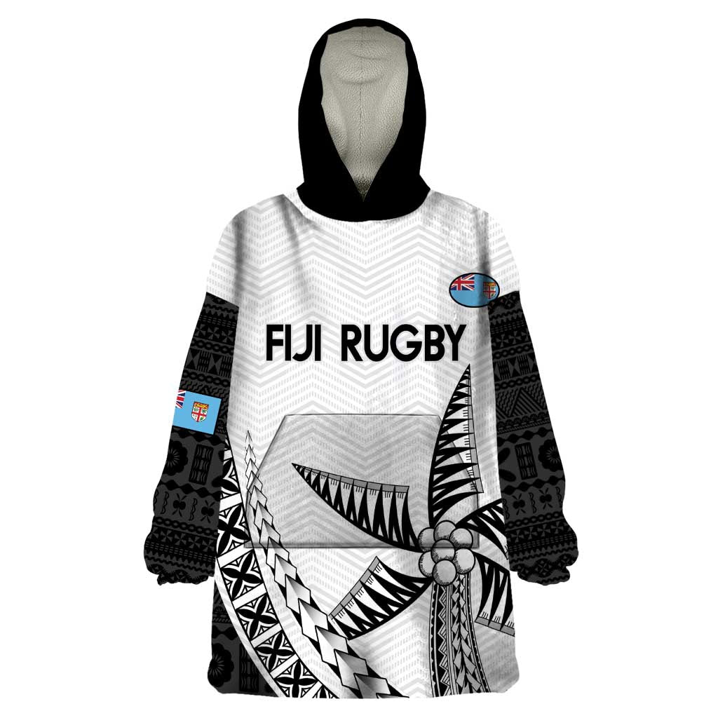 Custom Fiji Rugby Wearable Blanket Hoodie Go Champions Fijian Tapa Cloth