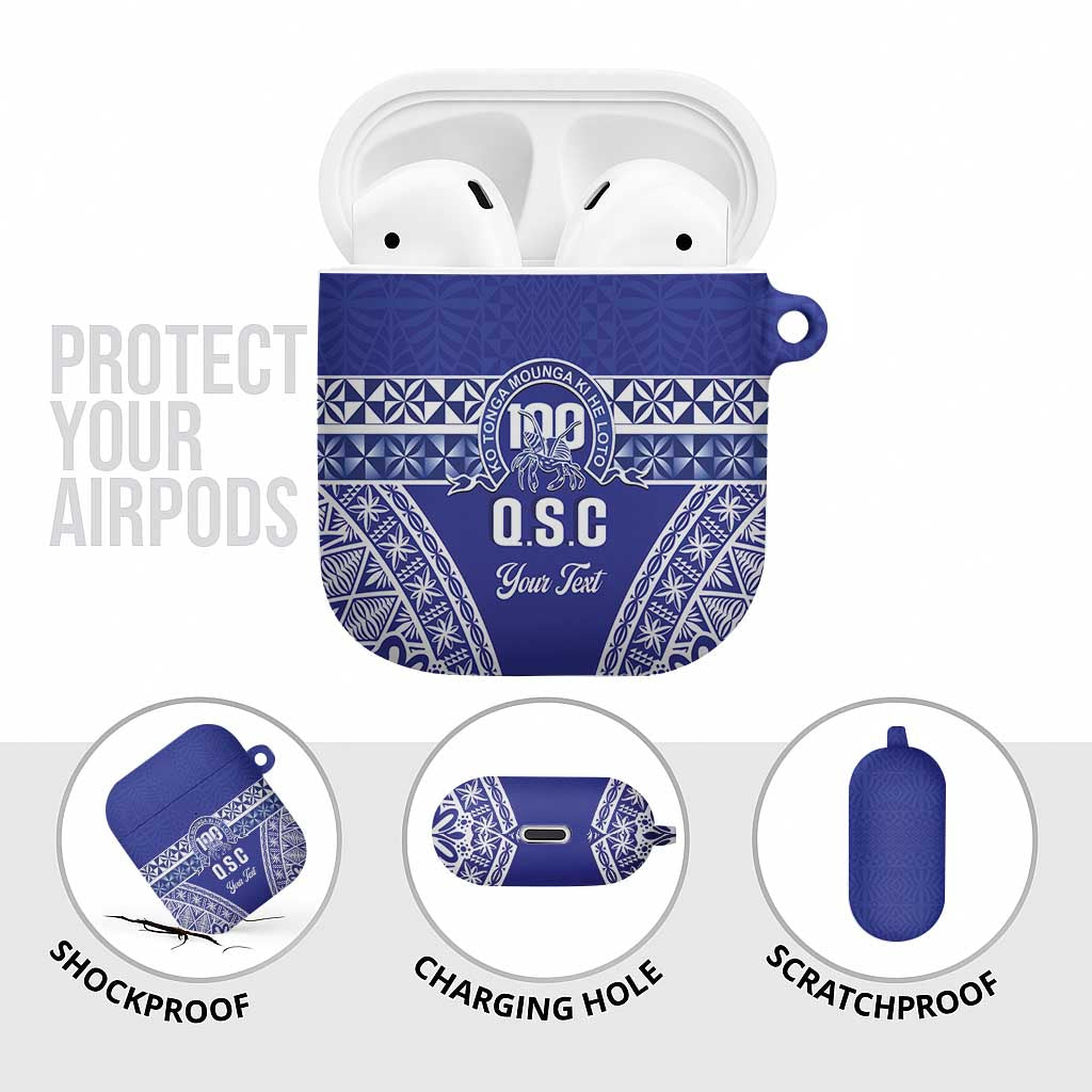 Personalised Queen Salote College AirPods Case Kolisi Fefine 100th Anniversary Kupesi Blue - Polynesian Pride