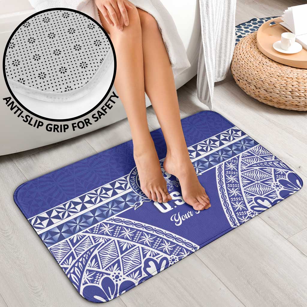 Personalised Queen Salote College Bathroom Set Kolisi Fefine 100th Anniversary Kupesi Blue - Polynesian Pride