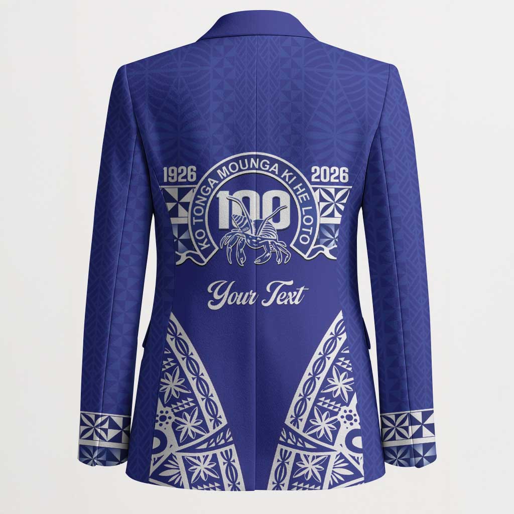 Personalised Queen Salote College Blazer Kolisi Fefine 100th Anniversary Kupesi Blue - Polynesian Pride