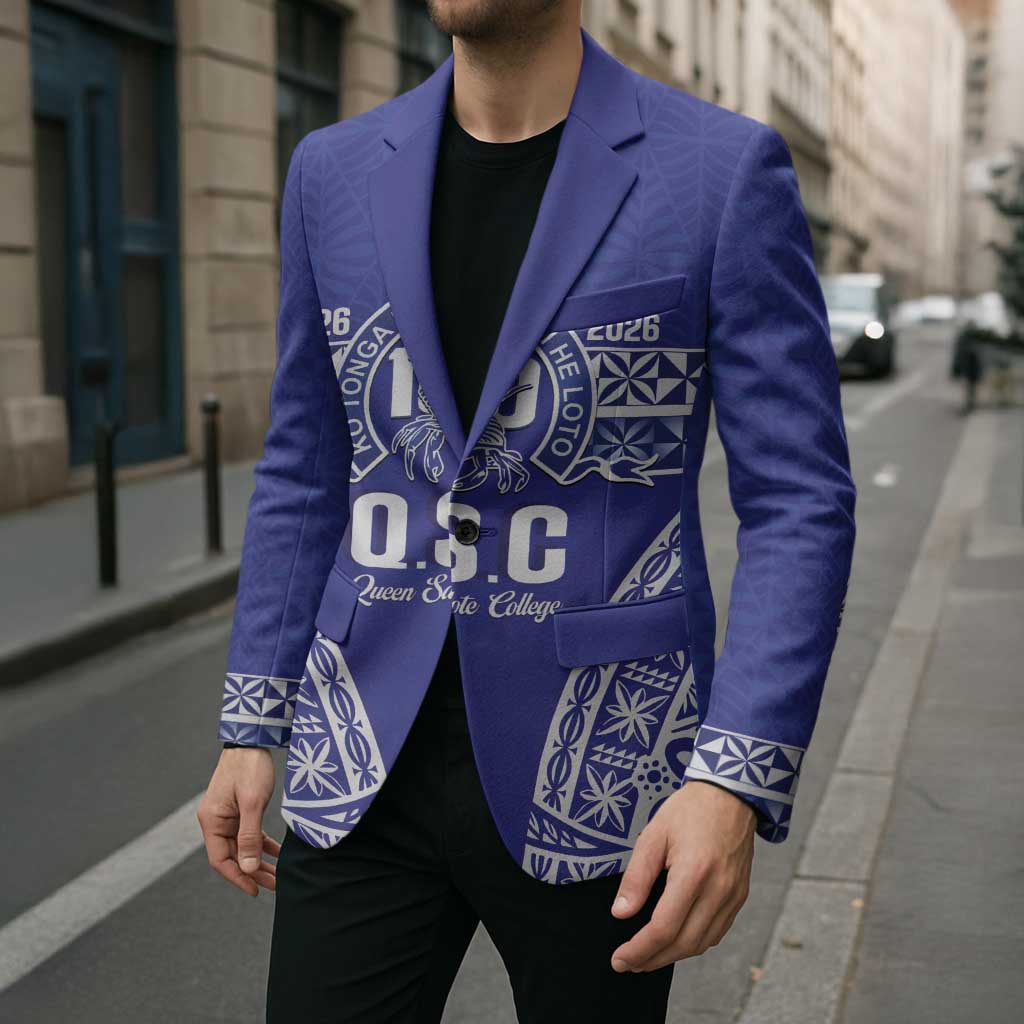 Personalised Queen Salote College Blazer Kolisi Fefine 100th Anniversary Kupesi Blue - Polynesian Pride