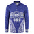 Personalised Queen Salote College Button Sweatshirt Kolisi Fefine 100th Anniversary Kupesi Blue - Polynesian Pride