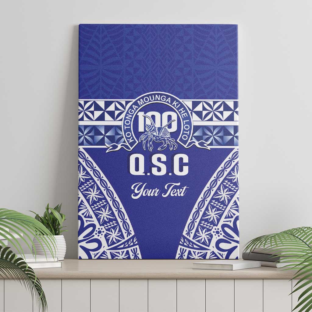 Personalised Queen Salote College Canvas Wall Art Kolisi Fefine 100th Anniversary Kupesi Blue - Polynesian Pride