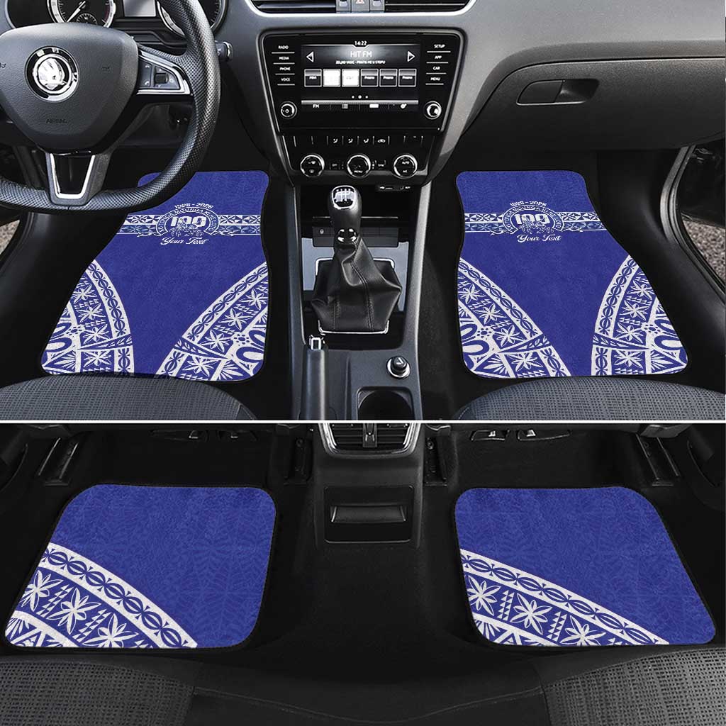 Personalised Queen Salote College Car Mats Kolisi Fefine 100th Anniversary Kupesi Blue - Polynesian Pride