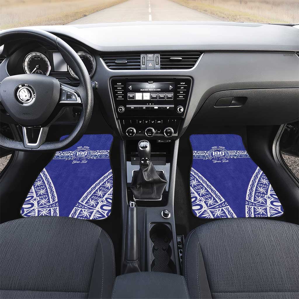 Personalised Queen Salote College Car Mats Kolisi Fefine 100th Anniversary Kupesi Blue - Polynesian Pride