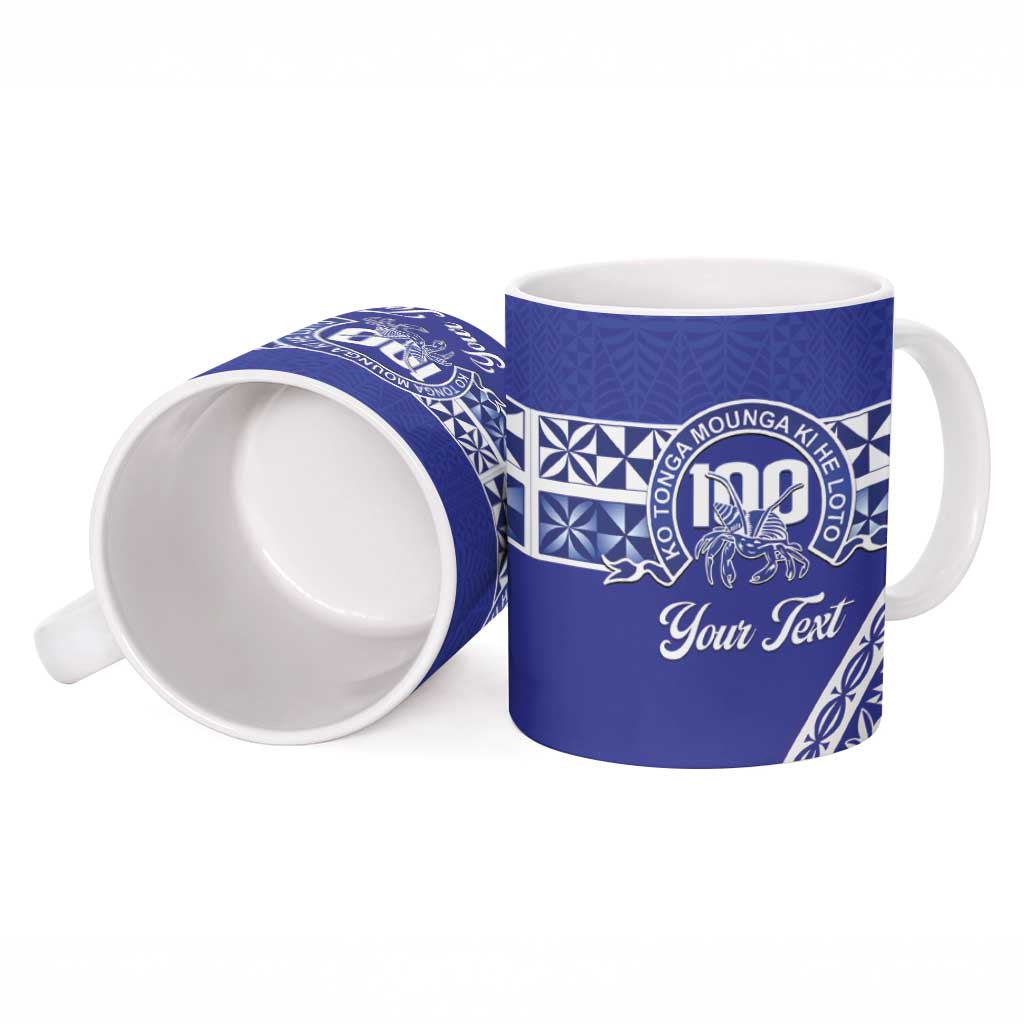 Personalised Queen Salote College Ceramic Mug Kolisi Fefine 100th Anniversary Kupesi Blue - Polynesian Pride